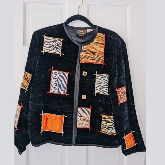 Allure Sweaters - Allure Patch Embroidered Rayon Sweater Black PL